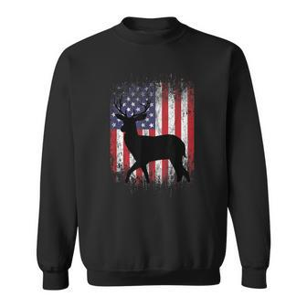 American Deer Hunting Patriotic Hunter Flag Whitetail Buck Sweatshirt - Monsterry