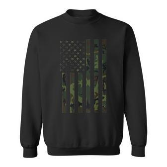 American Flag 4Th Of July Camo Military Camouflage Veteran Sweatshirt - Monsterry CA