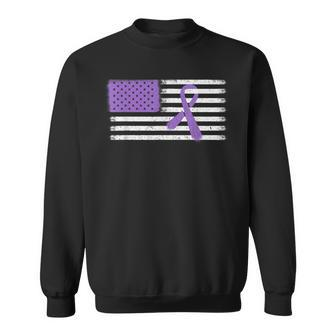 American Flag Alzheimer's & Epilepsy Ribbon Awareness Sweatshirt - Monsterry UK