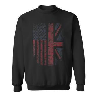 American Flag & British Flag Usa Uk Stars Stripes Union Jack Sweatshirt - Thegiftio UK
