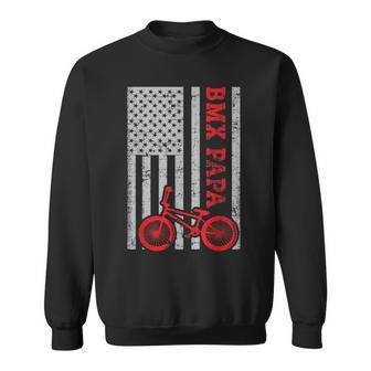 American Flag Bmx Biking Papa Cycling Bmx Dad Bike Rider Sweatshirt - Monsterry DE