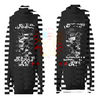 American Flag Eagle Land Of The Free Because Of The Brave Sweatshirt - Seseable