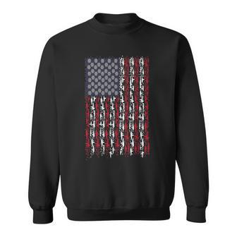 American Flag Guns Grenades Rifles Weapons Freedom Sweatshirt - Monsterry