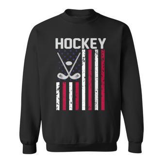 American Flag Hockey Apparel 4Th July Boys Father's Day Sweatshirt - Monsterry CA