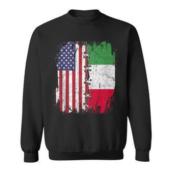 American Flag With Italian Flag Italy Sweatshirt | Mazezy