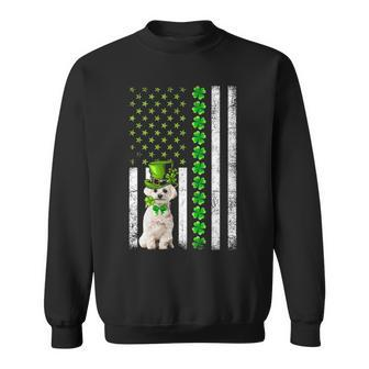 American Flag Maltese Dog St Patricks Day Sweatshirt | Mazezy