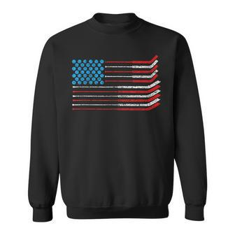 American Flag Patriotic 4Th Of July Hockey Sweatshirt - Monsterry
