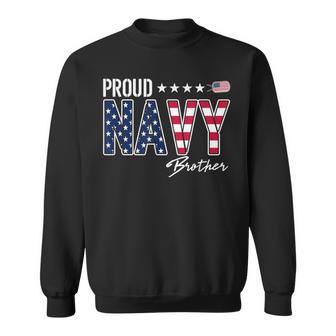 American Flag Proud Navy Brother Sweatshirt - Monsterry CA