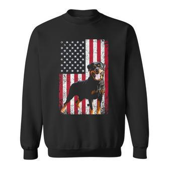 American Flag Rottweiler Dog Lover 4Th Of July Dog Sweatshirt | Mazezy