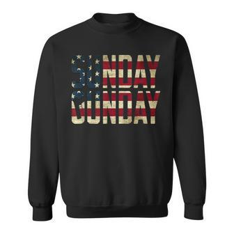 American Flag Sunday Gunday Gun Pistol Firearms Sweatshirt - Monsterry