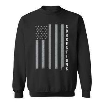 American Flag Thin Silver Line Correction Officer Sweatshirt - Monsterry AU