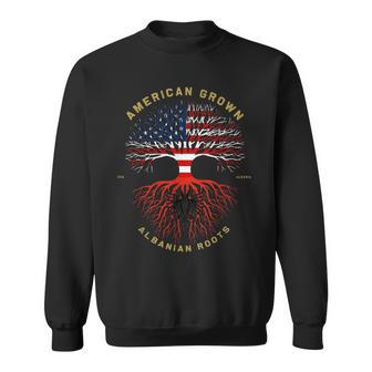 American Grown With Albanian Roots Tree Usa Flag Sweatshirt - Monsterry
