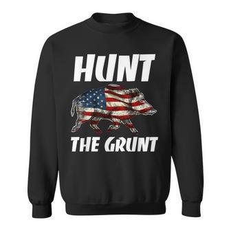 American Hunt The Grunt Hog Vintage Wild Boar Hunting Dad Sweatshirt - Monsterry AU
