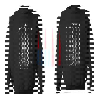 American Patriotic Fighter Jets Usa Flag 4Th Of July Sweatshirt - Seseable