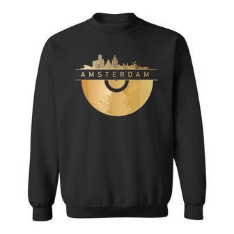 Amsterdam Skyline Musik Schallplatte Djintage Amsterdam Sweatshirt - Seseable