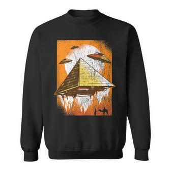 Ancient Flying Pyramid Ufo Space Aliens Sweatshirt - Monsterry