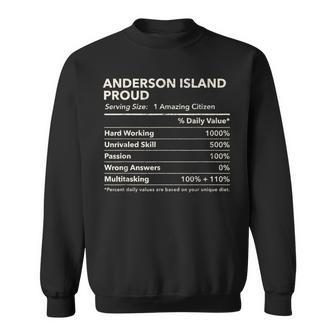 Anderson Island Washington Proud Nutrition Facts Sweatshirt - Monsterry UK