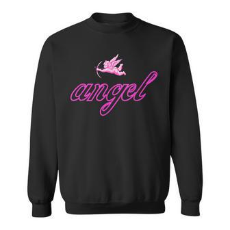 Angel Y2k Aesthetic Cherub Vintage Trendy 2000S 00S Pink Sweatshirt - Monsterry