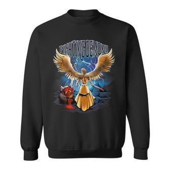 Angels Fighting Demons Good Vs Evil Sweatshirt - Monsterry UK