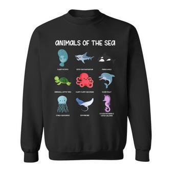 Animals Of The Sea Ocean Animal Alternative Name Sweatshirt - Monsterry