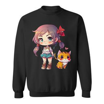 Anime And Cats Lover For N Manga Kawaii Graphic Otaku Sweatshirt - Monsterry UK