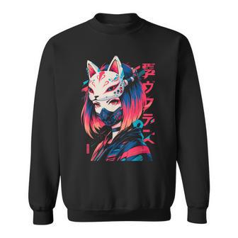 Anime Manga Cyberpunk Aesthetic Techwear Harajuku Kitsune Sweatshirt - Geschenkecke