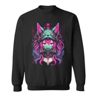 Anime Manga Cyberpunk Aesthetic Techwear Harajuku Wolf Sweatshirt | Mazezy UK