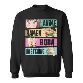 Anime Ramen Boba Sketching Kawaii Anime Lover Merch Sweatshirt | Mazezy