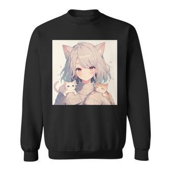 Anime- Und Katzenliebhaber Für Nager Manga Kawaii Graphic Otaku Sweatshirt - Seseable