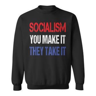 Anti-Socialism Saying Red White Blue Capitalist Sweatshirt - Monsterry DE