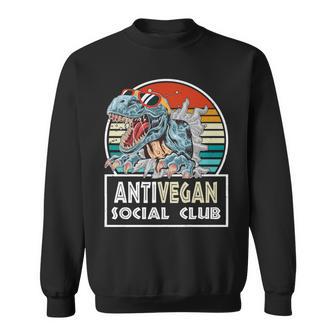 Anti Vegan Social Club Vintage T-Rex Dinosaur Family Sweatshirt - Monsterry AU