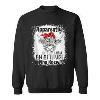 Apparently I Have An Attitude Who Knew Bleached Highland Cow Sweatshirt - Monsterry DE