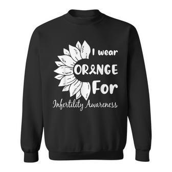 In April We Wear Orange Infertility Awareness Sunflower Sweatshirt | Mazezy