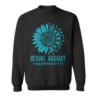 In April We Wear Teal Sexual Assault Awareness Month Sweatshirt - Monsterry