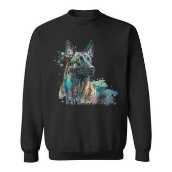 Aquarell Splash Dutchie Hollandse Herder Dutch Shepherd Sweatshirt - Geschenkecke