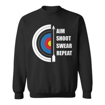 Archery Aim Shoot Swear Repeat Target Arrow Sweatshirt | Mazezy