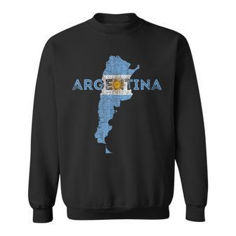 Argentinian Map And Flag Souvenir Distressed Argentina Sweatshirt - Monsterry AU