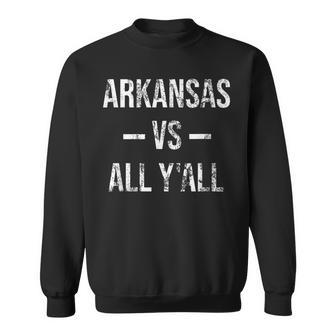 Arkansas Vs All Y'all Vintage Weathered Southerner Sweatshirt - Monsterry AU