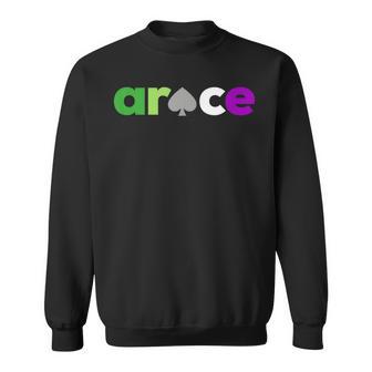 Aro Ace Pride Spade Lgbt Aroace Lgbtq Aromantic Asexual Sweatshirt - Monsterry