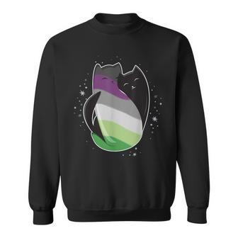 Aroace Cat Lgbt Gay Asexual Aromantic Pride Flag Aro Ace Sweatshirt - Monsterry AU