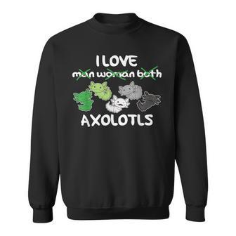 Aromantic Flag Pride Lgbtq Axolotls Cute Aromantic Axolotl Sweatshirt - Monsterry DE