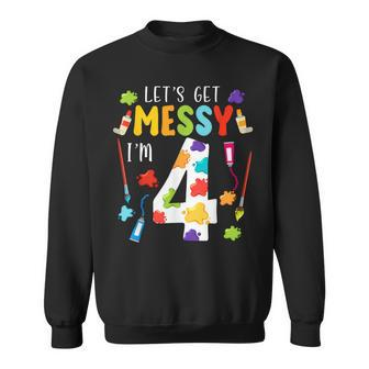 Art Painting 4Th Birthday Artist 4 Years Old Party Theme Sweatshirt - Monsterry AU