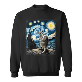 Artistic Armadillo Van Gogh Starry Night Armadillo Sweatshirt - Thegiftio UK