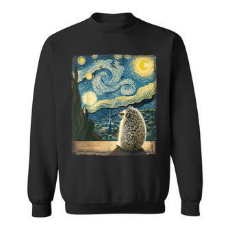 Artistic Hedgehog Van Gogh Style Starry Night Hedgehog Sweatshirt - Monsterry DE