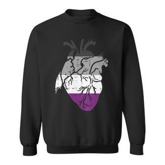 Asexual Anatomical Heart Ace Pride Flag Asexuality Lgbt Sweatshirt - Monsterry