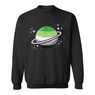 Asexual Aromantic Space Planet Vintage Sweatshirt - Monsterry AU