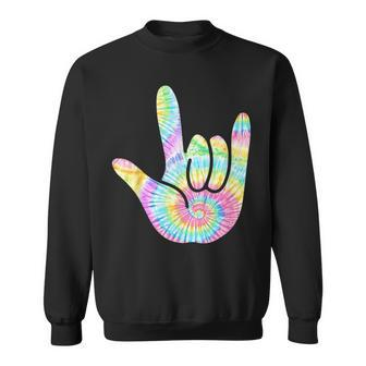 Asl I Love You Tie Dye Sign Language Sweatshirt | Mazezy CA