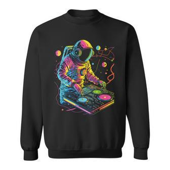 Astronaut Dj Djing In Space Edm Cool Graphic Sweatshirt | Mazezy