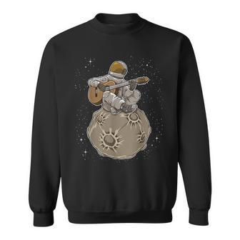 Astronaut Plays Guitar Spaceman Guitarist Explorer Sweatshirt - Seseable