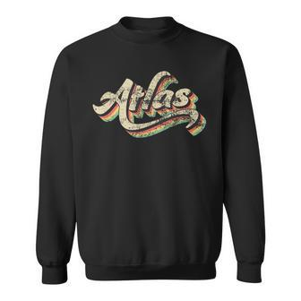 Atlas Name First Or Family 70S Inspired Vintage Script Sweatshirt - Seseable